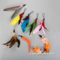 Riemutioni di piume Feather Teaser Retrable Pole Cat Toy